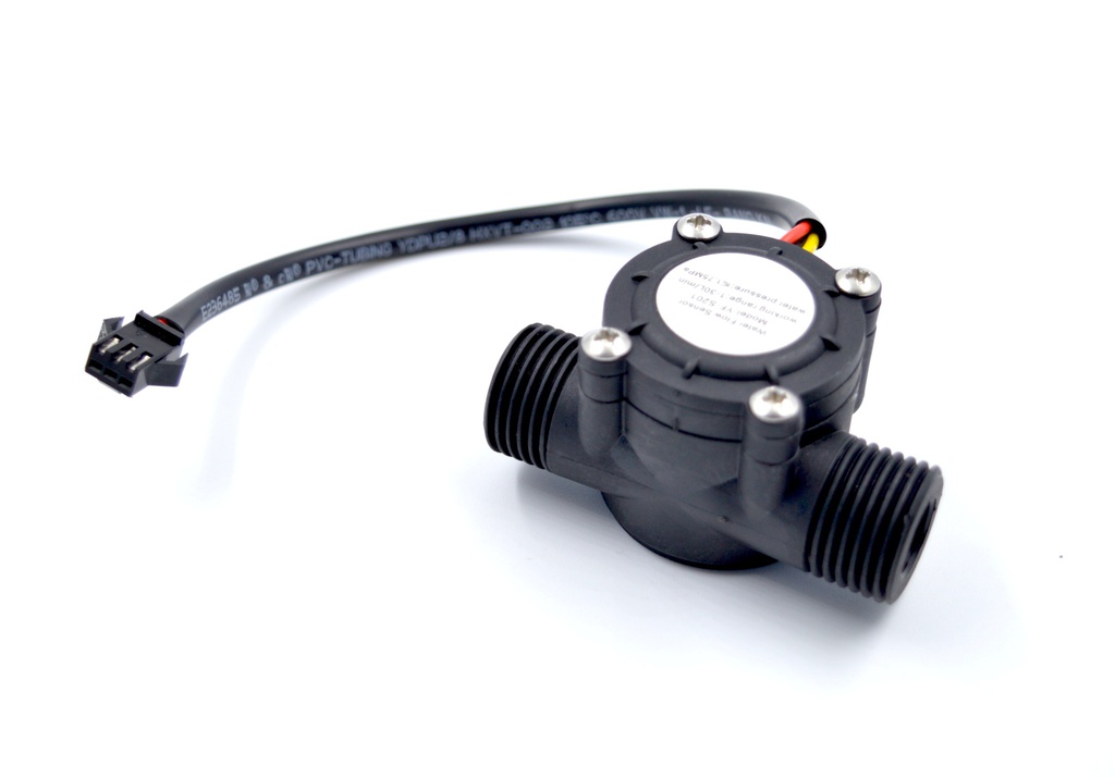 Sensor de Caudal de Agua 1-30 l/min YF-S201 con acoples de 1/2"