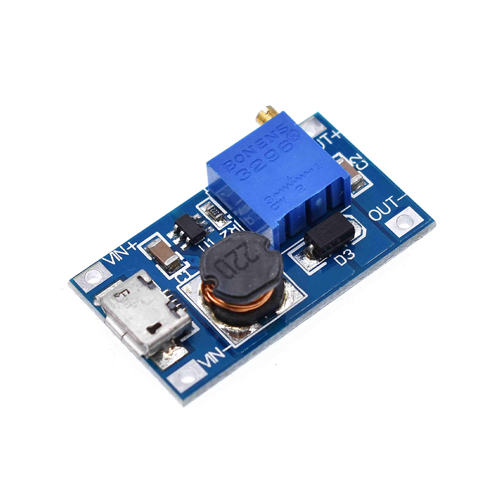Módulo conversor DC-DC Step-Up MT3608 , 2-24V, con conector USB