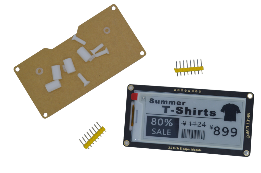 Módulo Epaper 2.9" color negro. Comunicación SPI